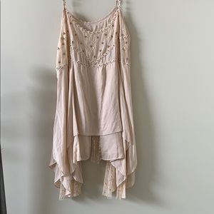 Free People Tan Swing Dress w/ Rhinestone Details